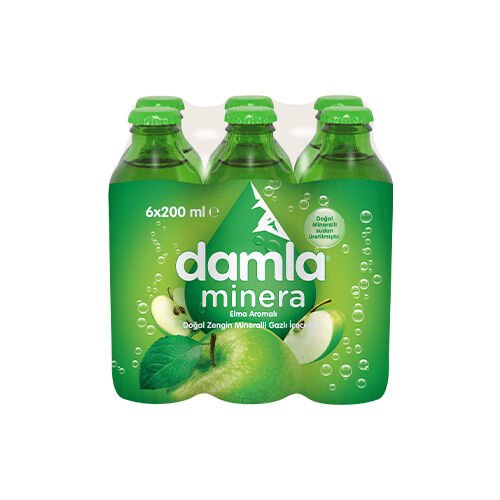 Damla Minera Yeşil Elma Aromalı 6*200 ml
